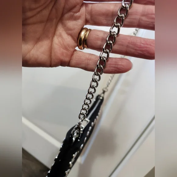 Nwot Zara Black Studded Chain Crossbody Bag . Firm $. - Picture 5 of 10